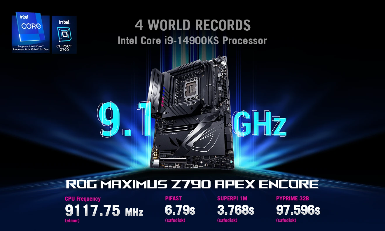 ASUS ROG Maximus Z790 Apex Encore Breaks Four World Records