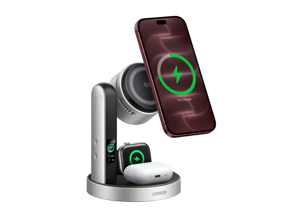 5 UGREEN Charging Accessories to Consider for Your Next iPhone 13 UGREEN MagFlow Pro 3-in-1 Magnetic Wireless Charging Stand 25W